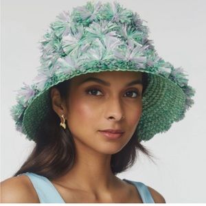Lele Sadoughi Straw Confetti Bucket Hat
